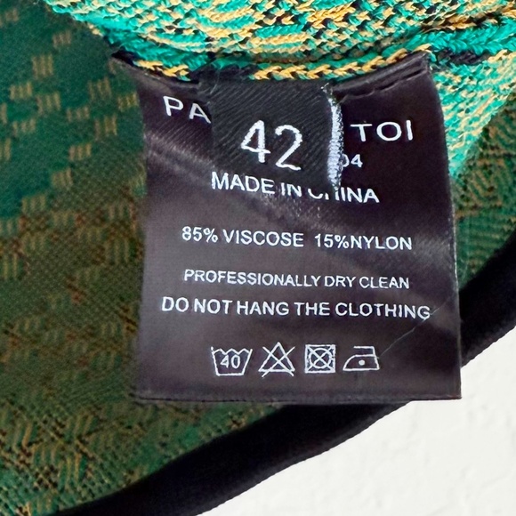 Dodo Bar Or Bebe Green Orange Printed Crop Top Size 42 - Picture 5 of 6